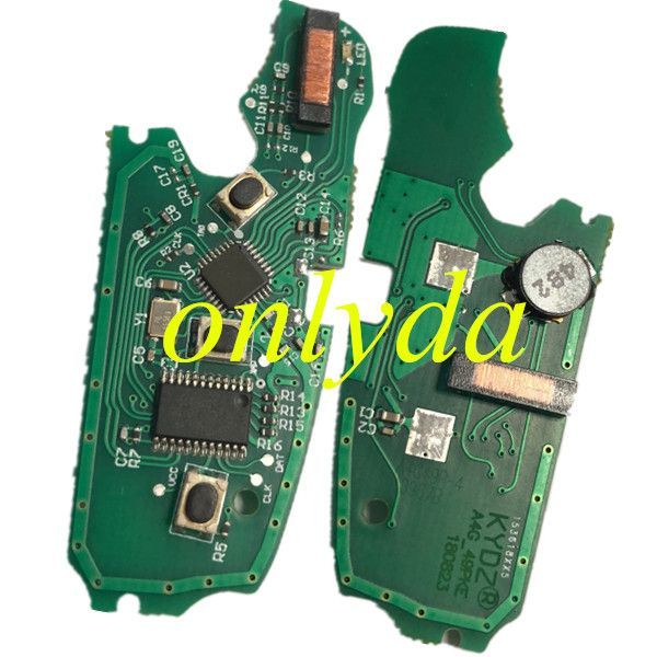 For MQB Keyless  flip remote AES48 chip 434mhz ASK model Rem:8vo837220D 8vo837220 8vo837220G