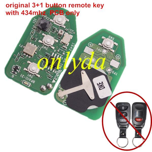 For OEM 3+1 button remote key with 434mhz  PCB only
