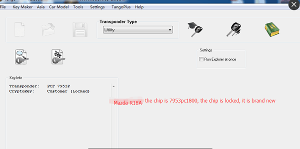 For Mazda 4 button  keyless smart remote key with 433mhz with 7953PC chip. chip is locked, and is brand new.