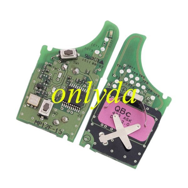 For OEM  K2 2 button remote key with 434mhz ASK PCB only