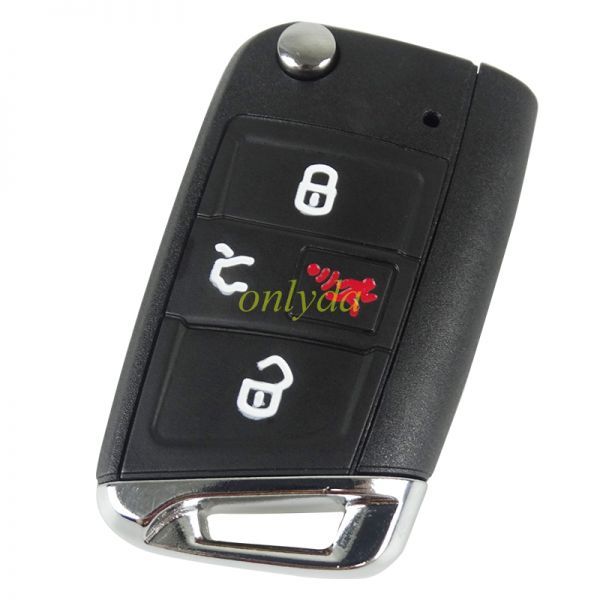 For  VW golf 3+1button remote key blank with HU162 blade