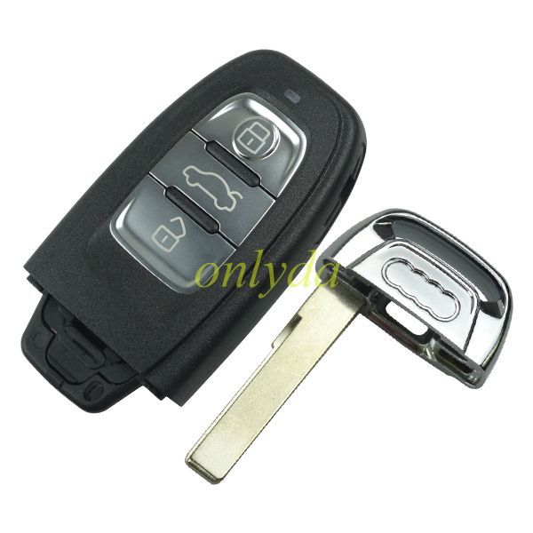 For Audi 3 button remote key shell with blade with logo