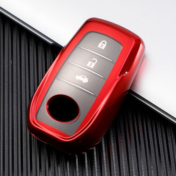 For Toyota TPU protective key case  black or red color, please choose