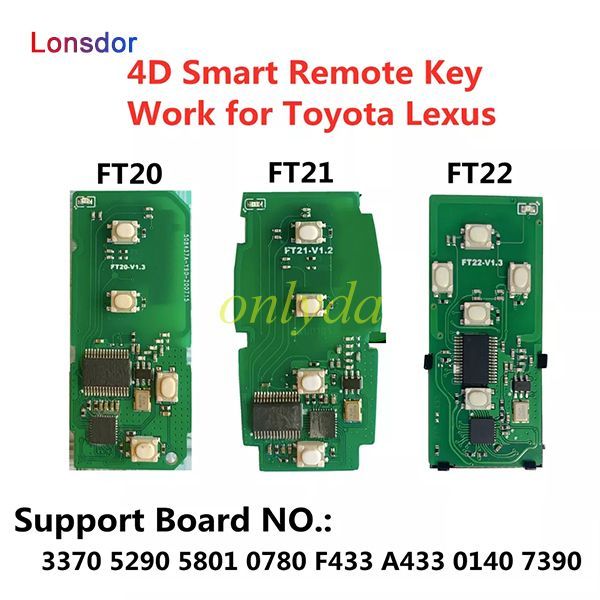Lonsdor FT21-5801 314 / 433MHz K518 smart remote key for s-u (4d pcb board work with K518,can use KH100 machine to adjust the model and frequency
