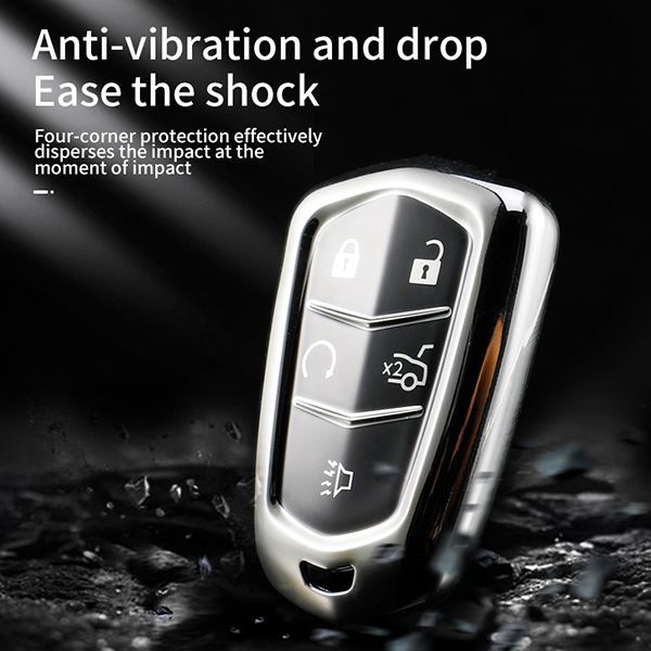 For Cadillac CT6，XT4，XT5，XT6 5 button TPU protective key case , please choose the color
