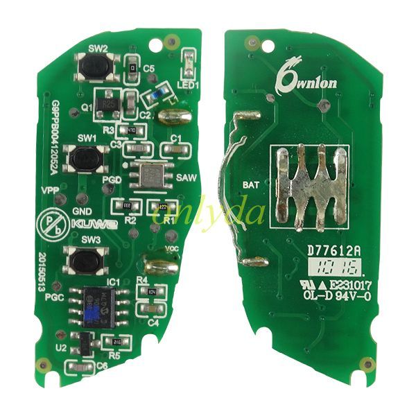 For Brilliance Auto 2  remote key  Transpondedor Mas para46 metros PCF7936 8F2A3811 56CFD410 with 433.91mhz ask Brilliance V3