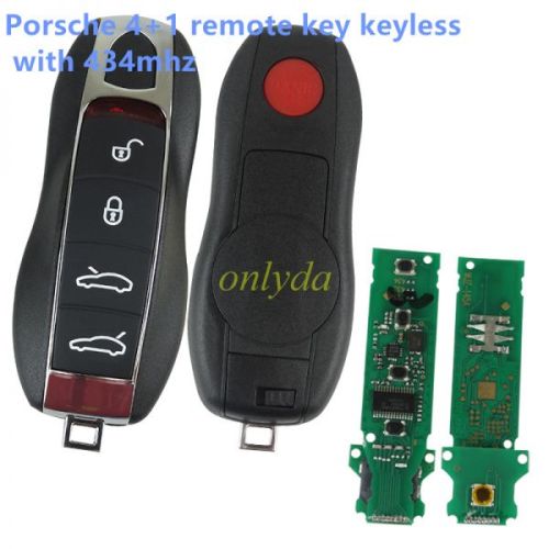 For Porsche 4+1 remote key  keyless   with 434mhz