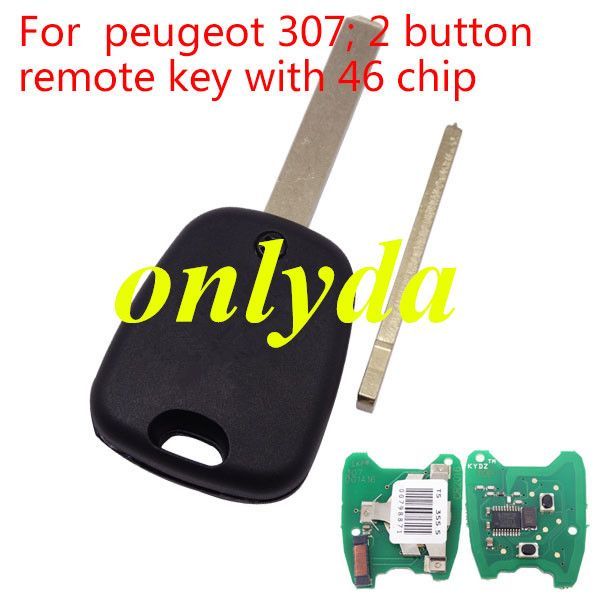 For  Peugeot remote key with PCF7961 ID46 chip, 2Button, blade VA2