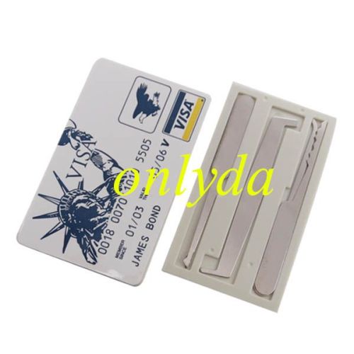 For Bank visa card machine and door lock pick toolJames bond 007, high-class locksmith needed tools.