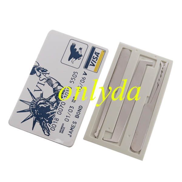 For Bank visa card machine and door lock pick toolJames bond 007, high-class locksmith needed tools.