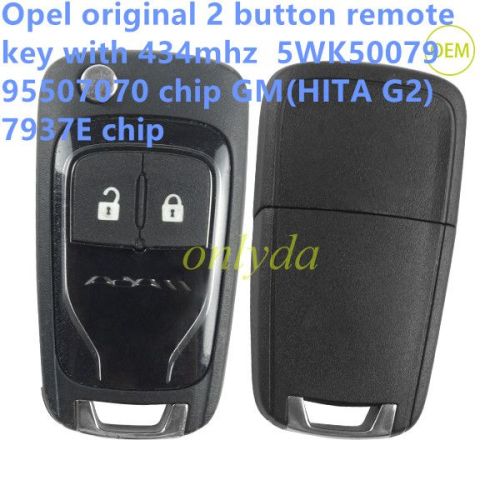 For Opel OEM 2 button remote key with 434mhz  5WK50079 95507070 chip GM(HITA G2) 7937E chip