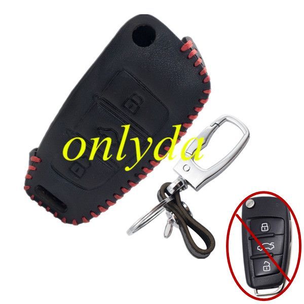 For  Audi 3 button key leather case used Q3 Q7 A3 A1 TT R8