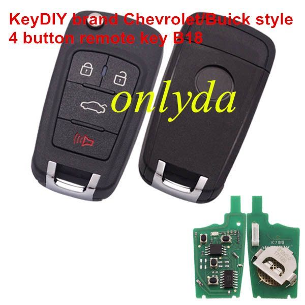 keyDIY brand for Chevrolet/Buick style 4 button remote key B18