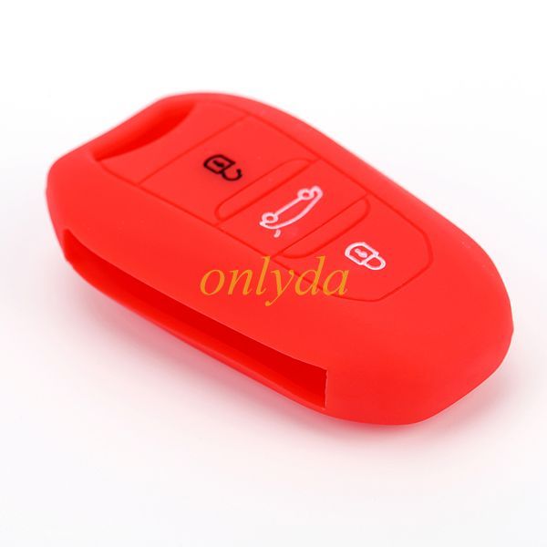For Peugeot, Citroen 2+1 button silicon case (black,blue ,red. Please choose the color)