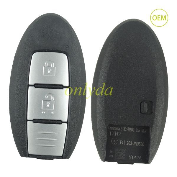 original Nissan 2 button remote key with 315mhz (HITAG AES)4A chip no blade S180144600 315MHZ