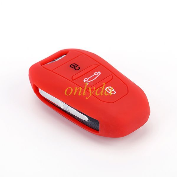 For Peugeot, Citroen 2+1 button silicon case (black,blue ,red. Please choose the color)