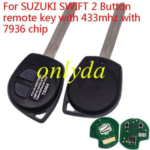 For SUZUKI SWIFT 2 Button remote key with 315mhz/434mhz with 7936 chip