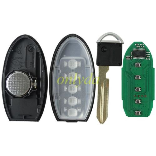 For Nissan 5 button remote key for Nissan  Pathfinder Teana Altima 2013-2015  Maxima 2015  433.92mhz  Proximity chip:7953X /PCF 7952X/ HITAG3 / 47CHIP   Continental: S180144020 IC:7812D-S180014 ANATEL-2845-11-2149 FCCID:KR5S180144014  CMIIT ID:2011D)2917 RLVCOSM-0819