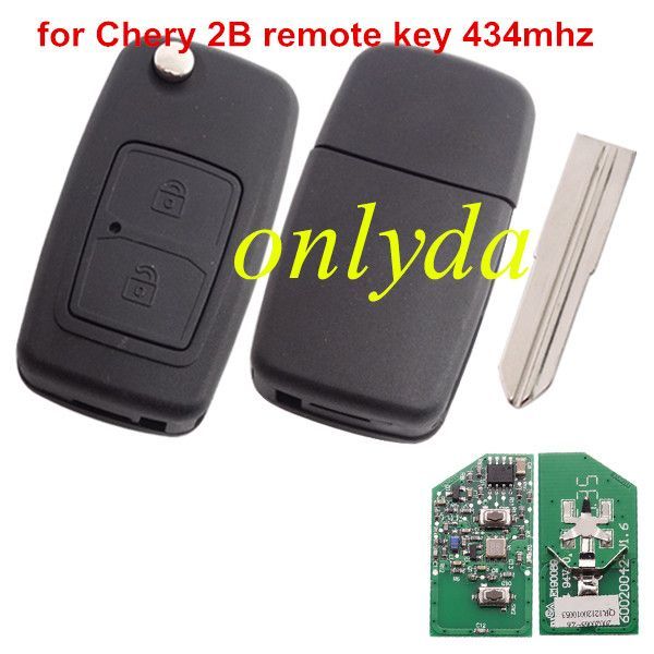 For Chery 2 button  remote key with 434mhz with original PCB