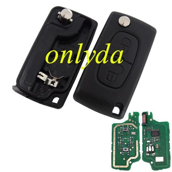 For Peugeot CE0536 2 Button Flip  Remote Key with 46 chip PCF7961 FSK model  with VA2 and HU83 blade , please choose the key shell