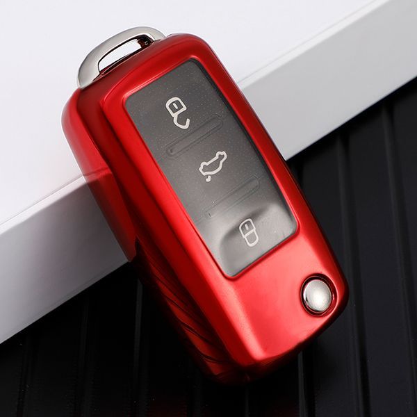 For VW TPU protective key case  black or red color, please choose
