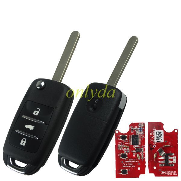 For  Changan Yizhishang 3 button  15 model folding remote key with 433mhz