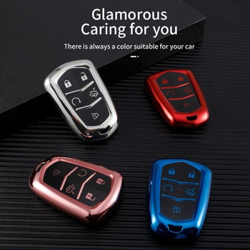 For Cadillac CT6，XT4，XT5，XT6 5 button TPU protective key case , please choose the color