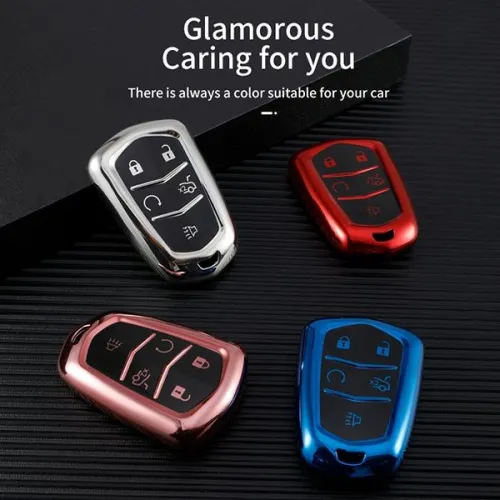 For Cadillac CT6，XT4，XT5，XT6 5 button TPU protective key case , please choose the color