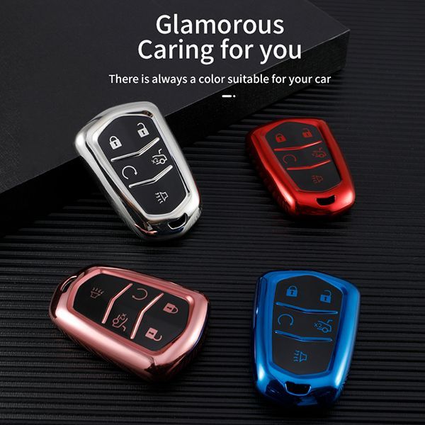 For Cadillac CT6，XT4，XT5，XT6 5 button TPU protective key case , please choose the color
