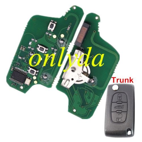 For 3B Flip  Remote PCF7941 46 chip ASK model  with VA2/HU83 blade, trunck / light button