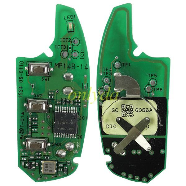 Original Hyundai 3 button remote key with 434mhz MP14B-14 95430C9500 G056A