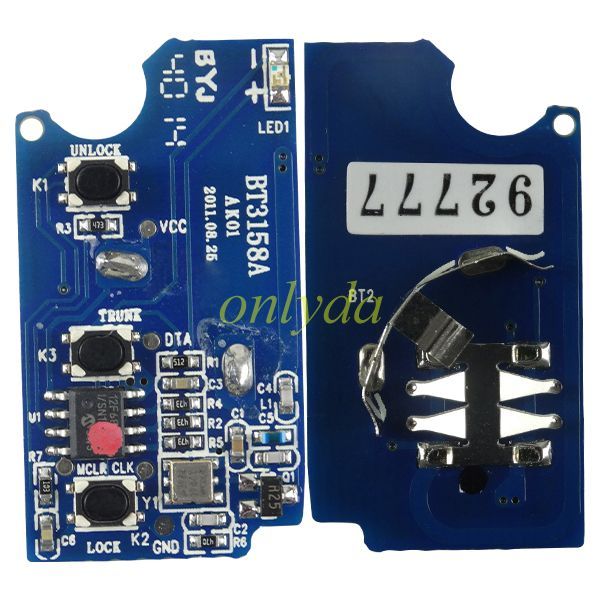 For  Changan Yuexiang 3 button  V7 folding remote key  with 433mhz,pcb is  ak01
