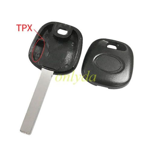 For Toyota transponder key blank without badge with TPX chip and  carbon chip part