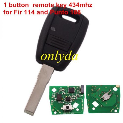 For Fiat 114 and Punto 188  1 button  remote key  in black color ,programmed  by  Zedfull（NO ignition chip, you need put ID48 chip inside）