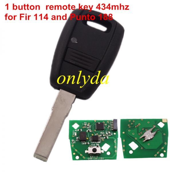 For Fiat 114 and Punto 188  1 button  remote key  in black color ,programmed  by  Zedfull（NO ignition chip, you need put ID48 chip inside）