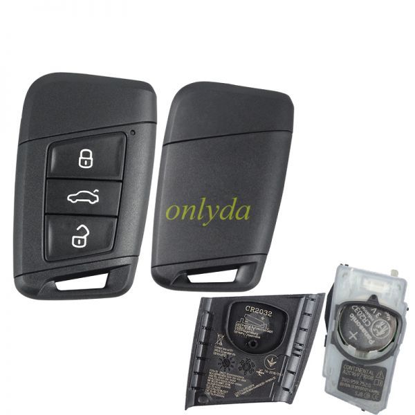 For keyless OEM  VW 3 button remote key  434mhz with MQB49 chip Continental: A2C16971008 3V0.959.752.G