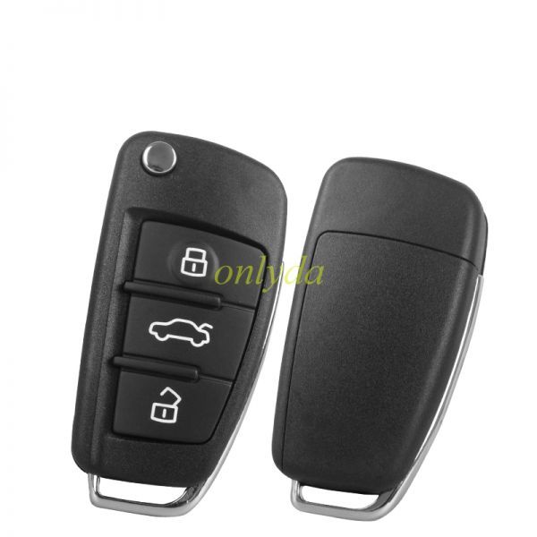 For Audi  3 button  Remote key Blank for A4 A6 Q7 without badge with HU66 blade