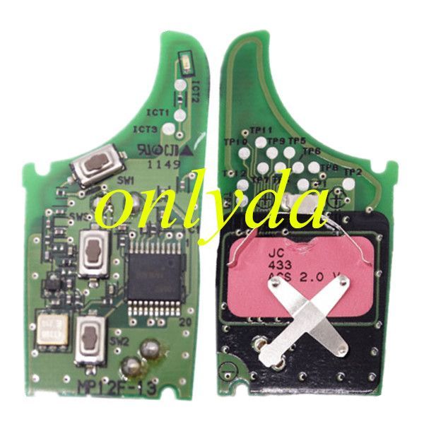For 3 button remote key 434mhz  FSK with OEM PCB and after market key shell