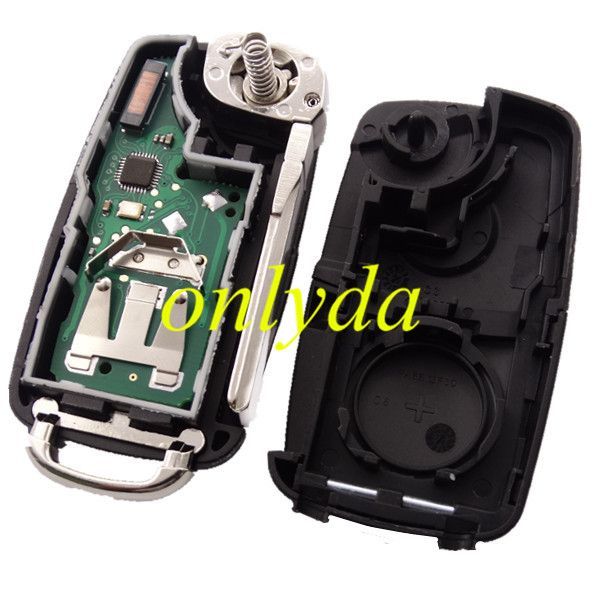 KYDZ VW MQB 3 button flip remote key with AES48 chip-315mhz /434mhz ASK model   handheld 5K0837202BH 5K0837202DH  For VW  Transporter Beetle Jetta Sharan Scirocco Polo