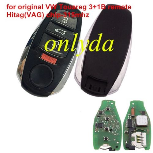 original   VW Touareg 3+1 button remote key （AUDI 5）with Hitag(VAG) PCF7945AC  chip-315MHZ PN: 7P6959754A