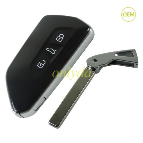 original VW 3 button remote key blank with key blade