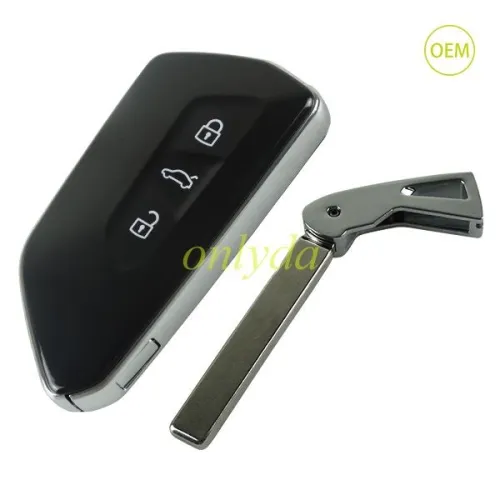 original VW 3 button remote key blank with key blade