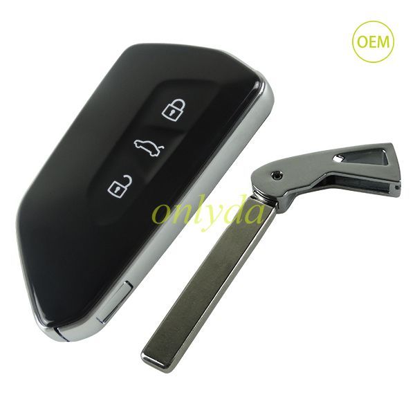 original VW 3 button remote key blank with key blade