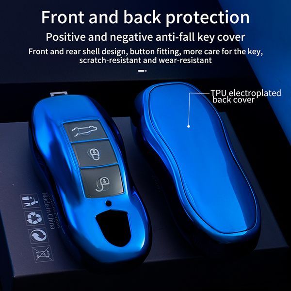For Porsche TPU protective key case  black or red color, please choose
