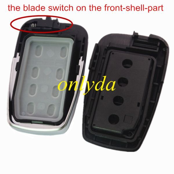 2 button remote key blank with blade, the blade switch on the front-shell-part