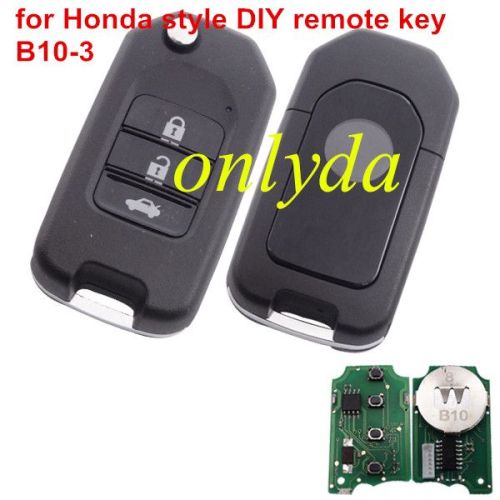 For Honda style 3 button remote key B10-3 for KD300 and KD900 to produce any model  remote