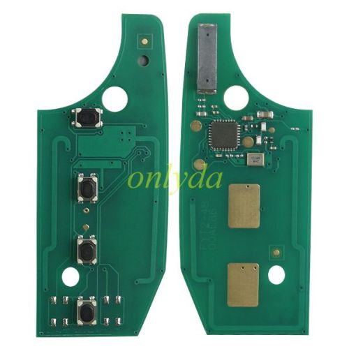 For 2016-2018 Fiat Egea 500X TIPO 4 button flip remote key 434mhz   with electronic MQB 48 chip Megamos AES 48 & SIP22   Model: I6FA