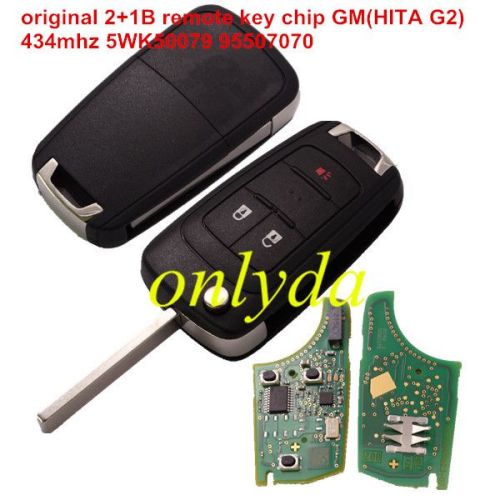For OEMl 2+1B remote key with 434mhz  5WK50079 95507070 chip GM(HITA G2) 7937E chip