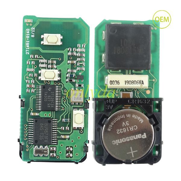 For OEM smart Toyota 3 button remote key with 314.3mhz ,PCB board number 3370#