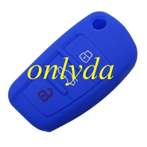 Audi 3 button silicon case (Black,Blue ,Red. Please choose the color)